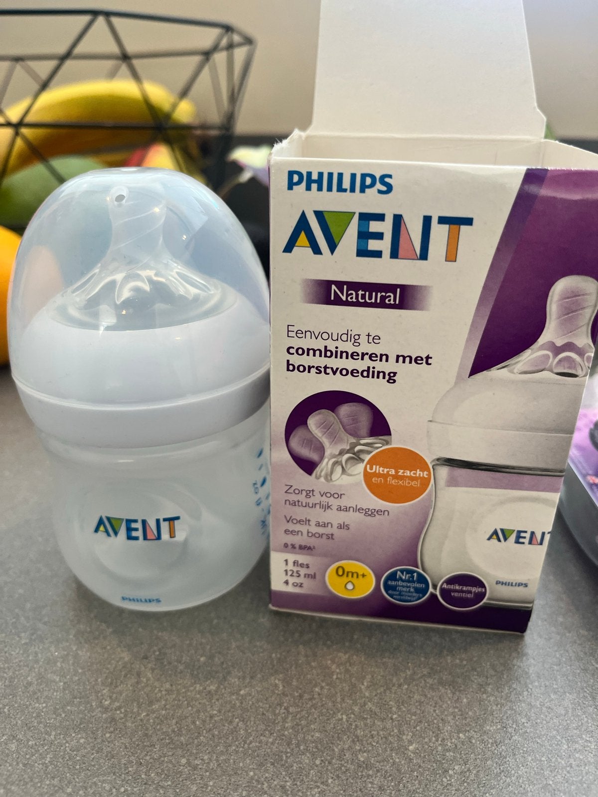 Philips Avent Natural Babyfles 125ml - Nieuw, Nieuw, Babyfles, BPA-vrij, Philips Avent
