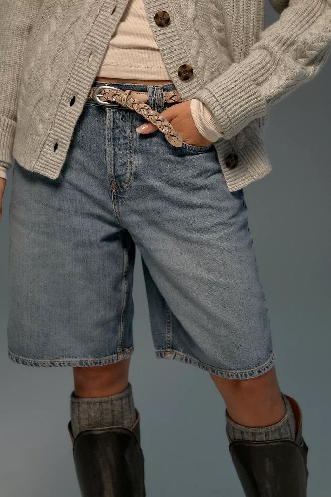 Spijkershort van Free People - maat 32, Kleding | Dames, Blauw, Ophalen of Verzenden, Zo goed als nieuw, W30 - W32 (confectie 38/40)