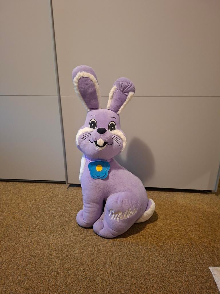 Grote Milka Paashaas Knuffel - Zeldzaam en Zo goed als nieuw, Paars, Overige merken, Overige karakters, Konijn