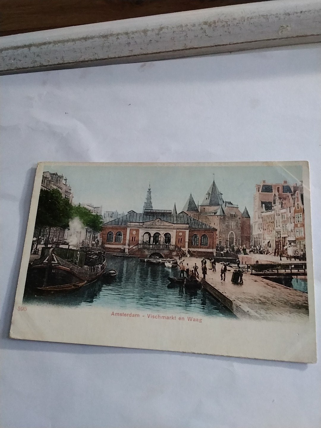 Oude Ansichtkaart Amsterdam - Vischmarkt en Waag, Ophalen of Verzenden, Voor 1920, Noord-Holland