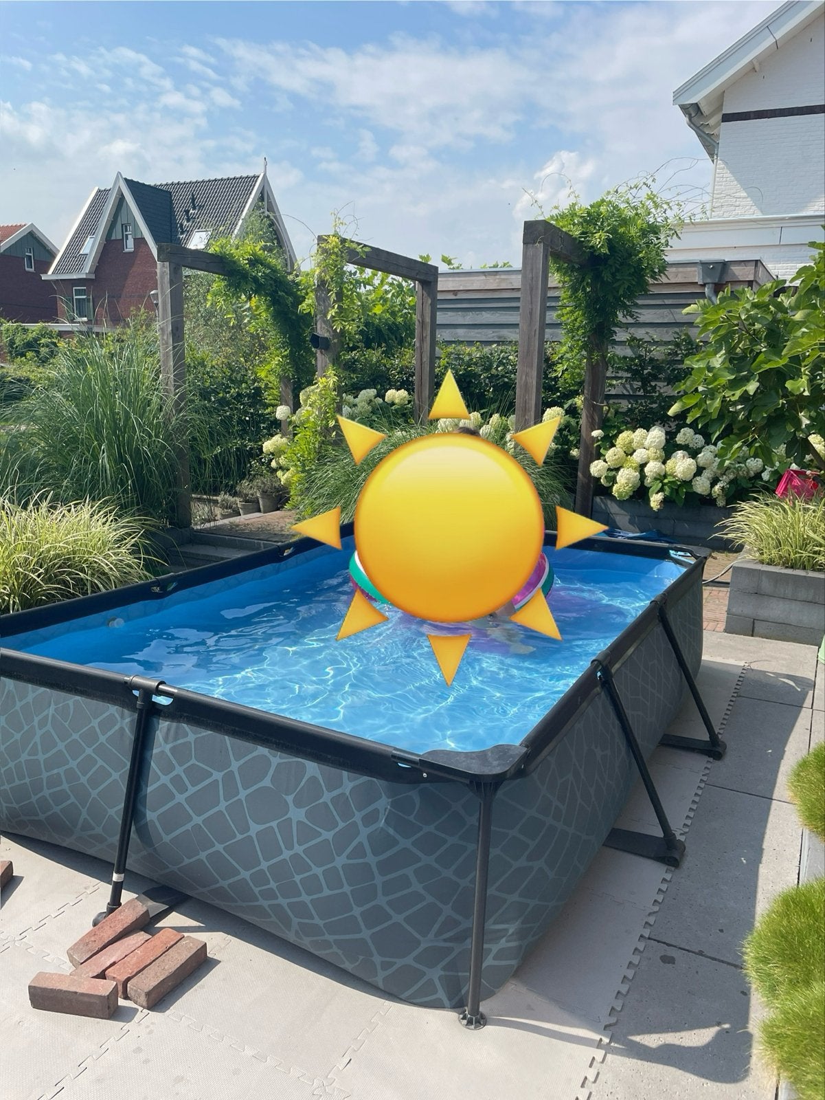 Zwembad met pomp, 3x2x0,65 m, Tuin en Terras, Zwembaden, Ophalen, Gebruikt, Opzetzwembad, 200 tot 400 cm