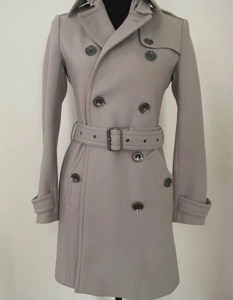 Burberry Manteljas Wol - Maat S, Ophalen, Burberry, Maat 36 (S), Grijs