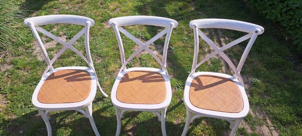 Set van 3 Lifestyle Home Collection stoelen, Huis en Inrichting, Gebruikt, Drie, Wit, Landelijke, Brocante