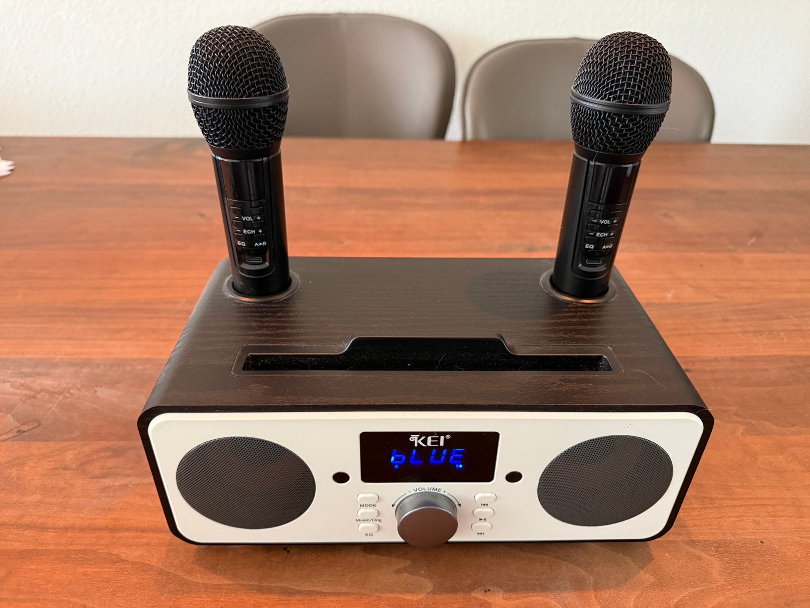 Karaoke bluetooth set incl 2 microfoons, Ophalen of Verzenden, Zo goed als nieuw