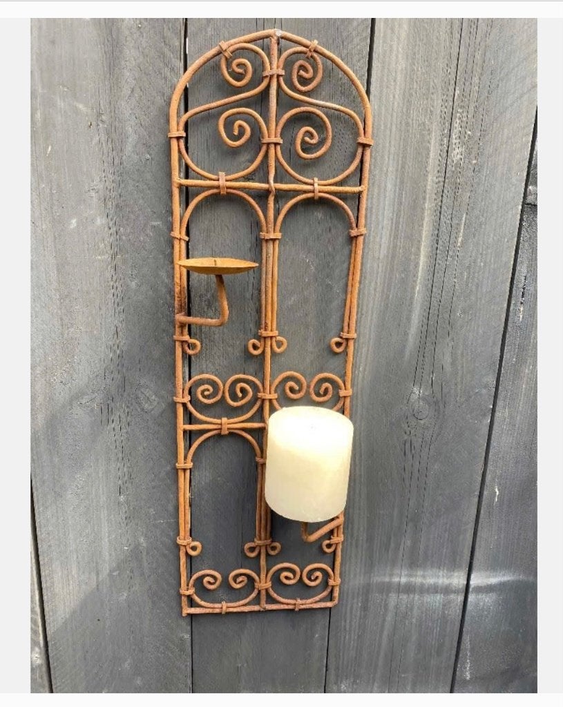 Brocante Smeedijzeren kaarsen houder rek, 72 cm hoog, Gebruikt, Ophalen of Verzenden, X, X