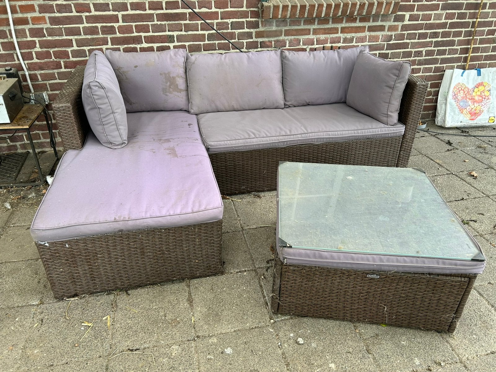 Lounge set kunstof, Ophalen, Kunststof, Gebruikt, 3 zitplaatsen