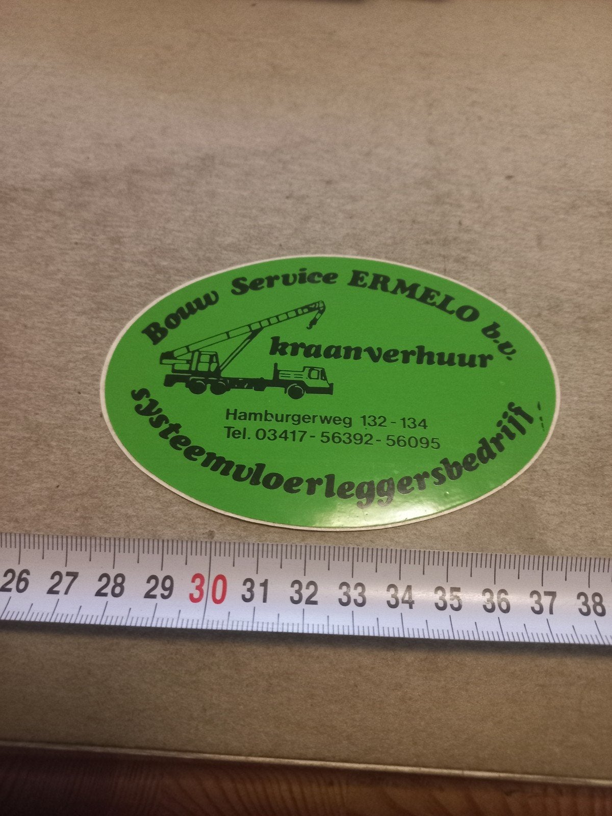 Bouw service kraanverhuur Ermelo bv, Verzamelen, Stickers, Ophalen of Verzenden