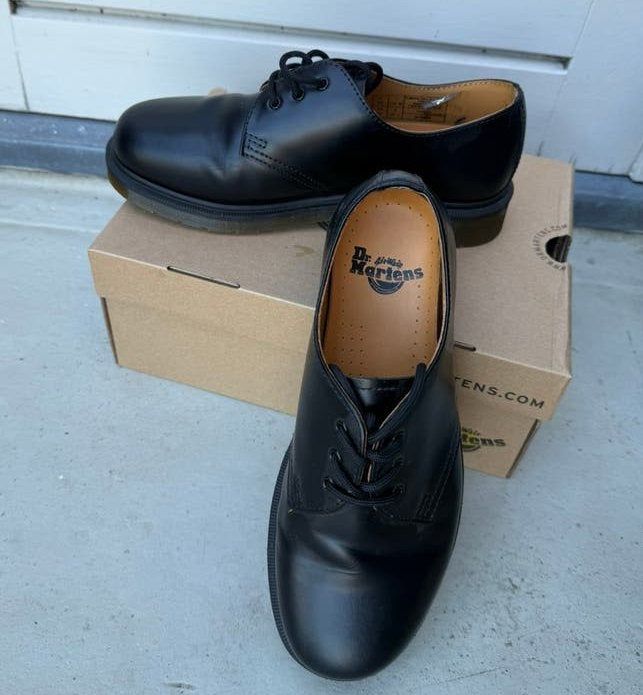 Dr Martens 1461 PW Black Noir smooth - maat 39, Ophalen, Zwart, Boots, Zo goed als nieuw