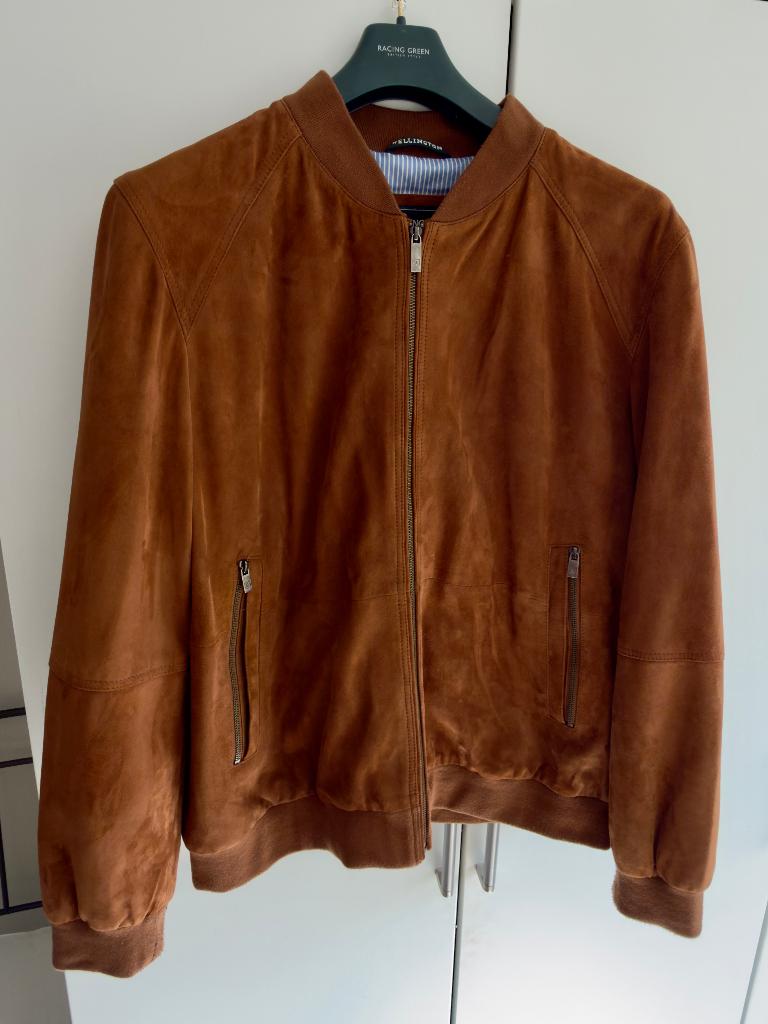 Wellington of Bilmore leren bomberjack camel maat 62 / 5XL, Kleding | Heren, Jassen | Zomer, Zo goed als nieuw, Overige maten