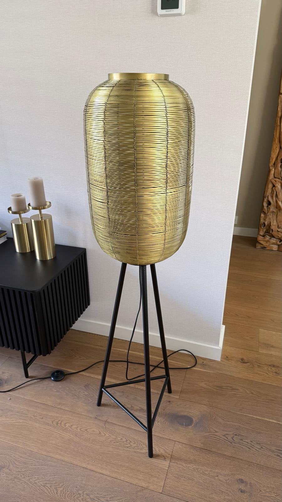 Lampion vloerlamp goudbrons Light & Living, Ophalen, Zo goed als nieuw, 150 tot 200 cm