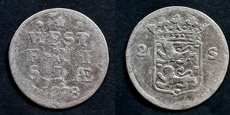 Dubbele wapenstuiver West Frisia 1778, Verzenden, Vóór koninkrijk, 10 cent, Zilver