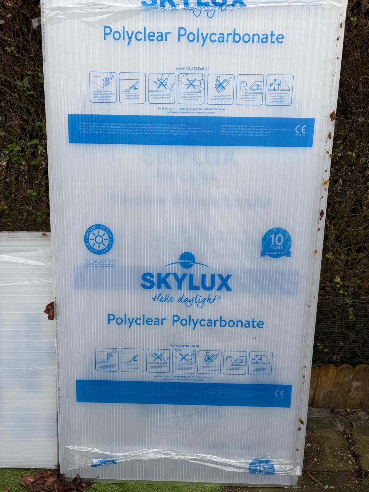 10 Stuks Nieuwe Polyclear Polycarbonaat platen van Skylux, Doe-het-zelf en Verbouw, Platen en Panelen, Ophalen, Nieuw, Overige materialen