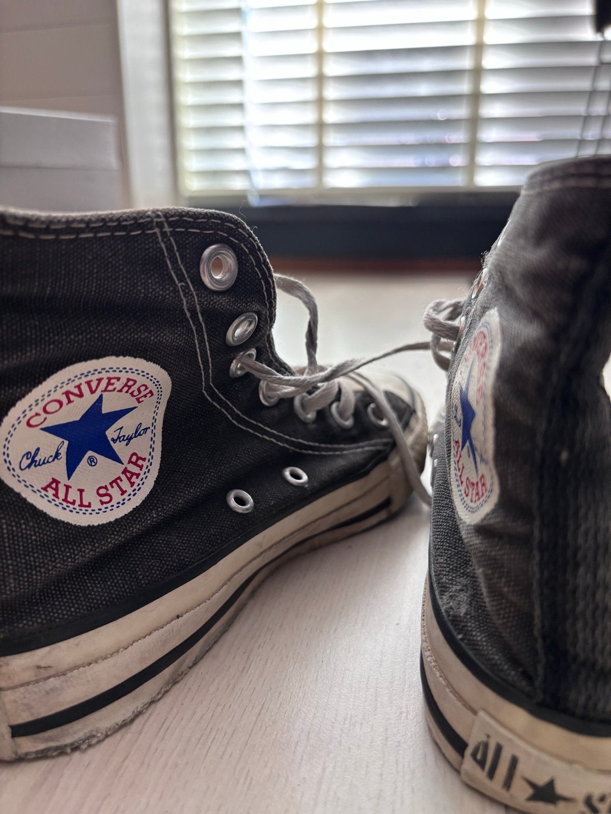 Vintage Converse All Stars USA - Jaren '80 Origineel, Ophalen of Verzenden, Gedragen, Zwart, Sneakers of Gympen