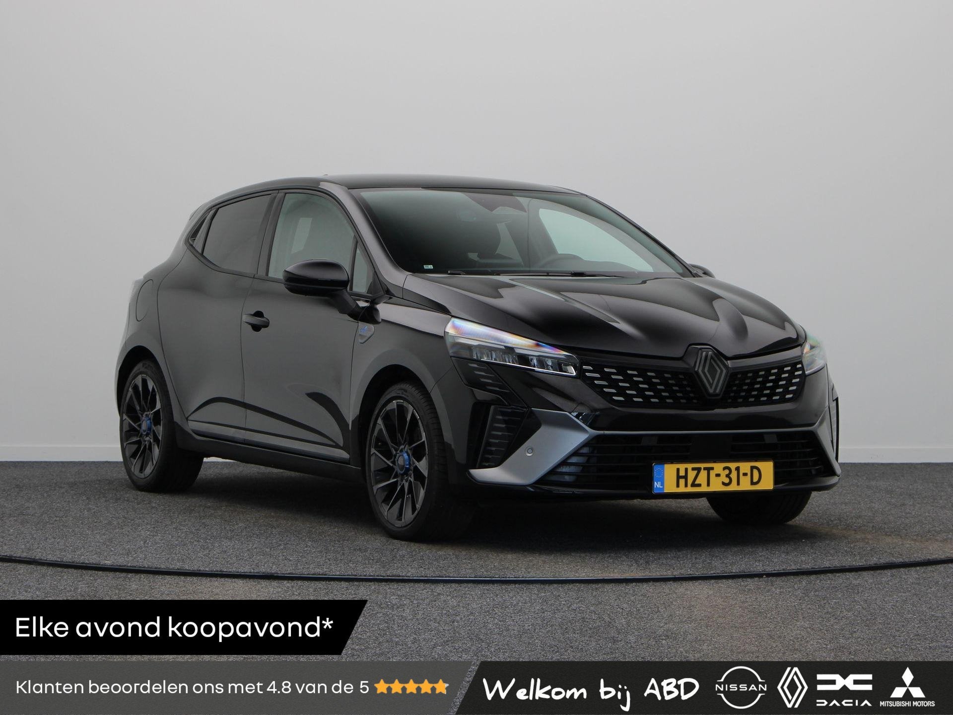 Renault Clio E-Tech Full Hybrid 145pk esprit Alpine | Stoel-, Gebruikt, Euro 6, Leder en Stof, Zwart