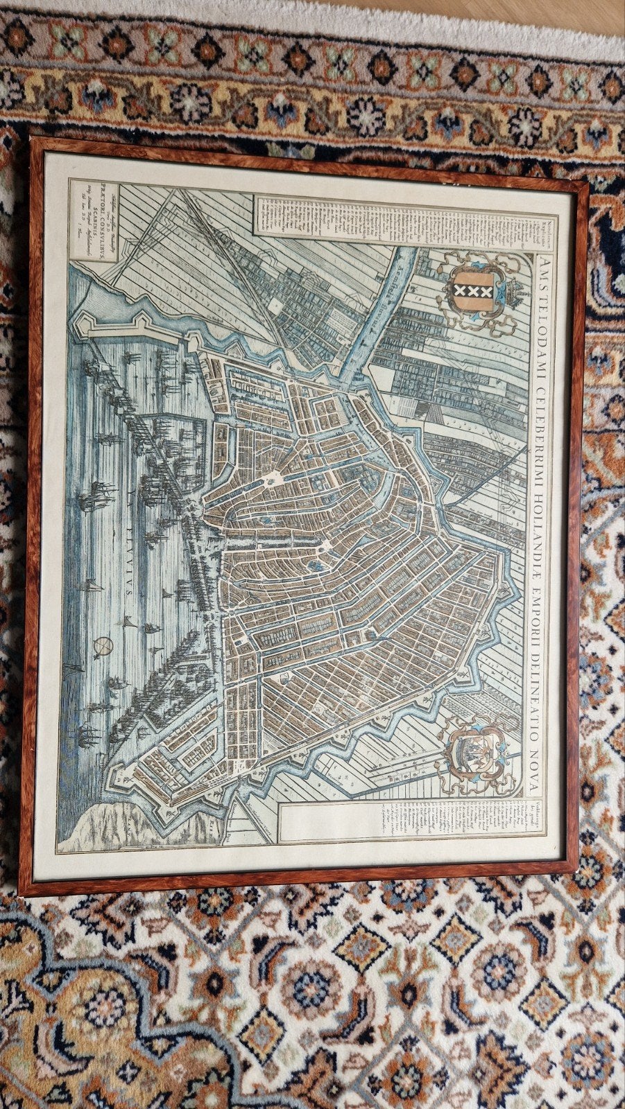 Oude stadsplattegrond kaart stadskaart van Amsterdam, Antiek en Kunst, Ophalen