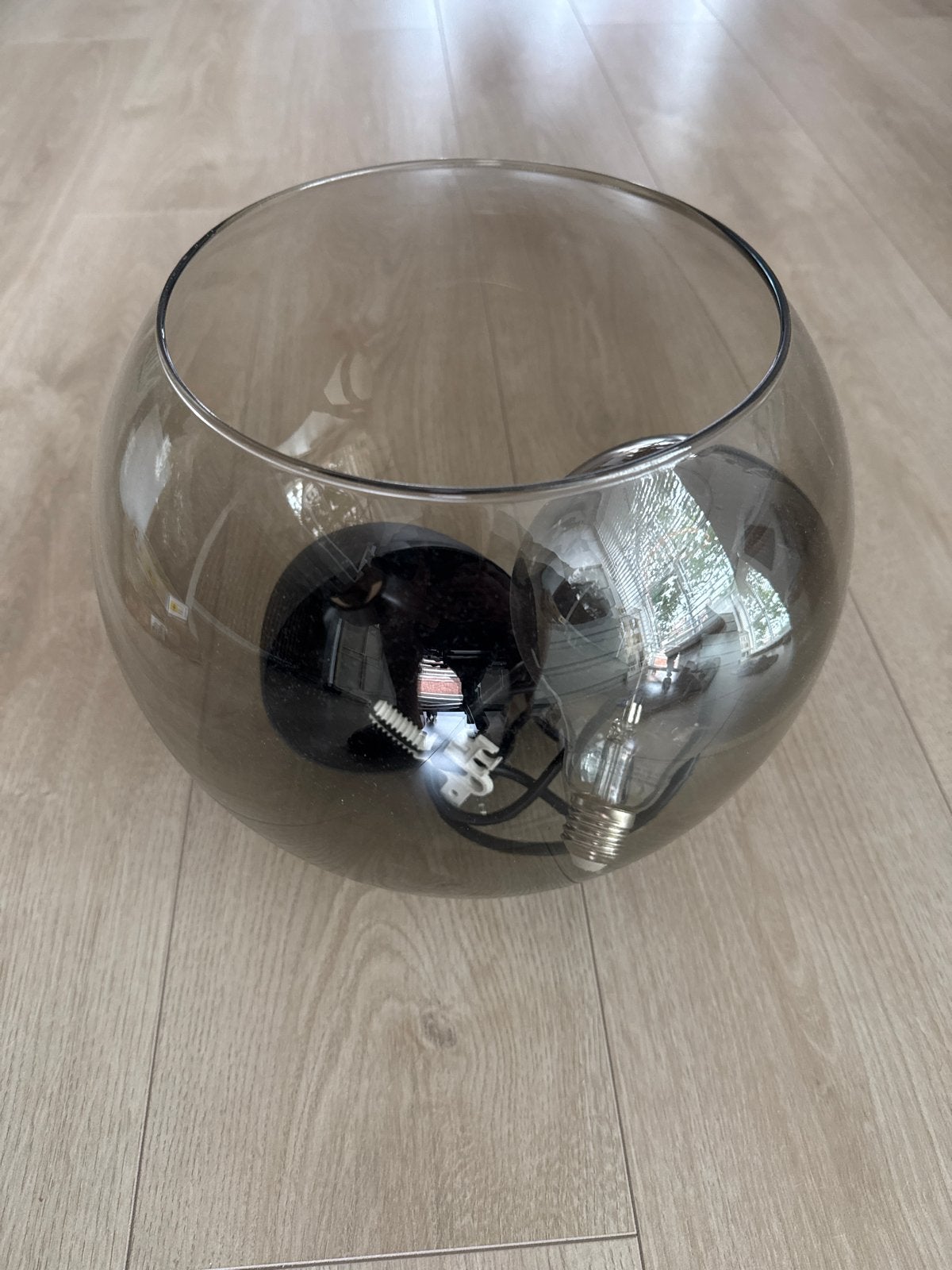 IKEA JAKOBSBYN hanglamp met LED lamp, Huis en Inrichting, Ophalen, Zo goed als nieuw, Glas, Minder dan 50 cm