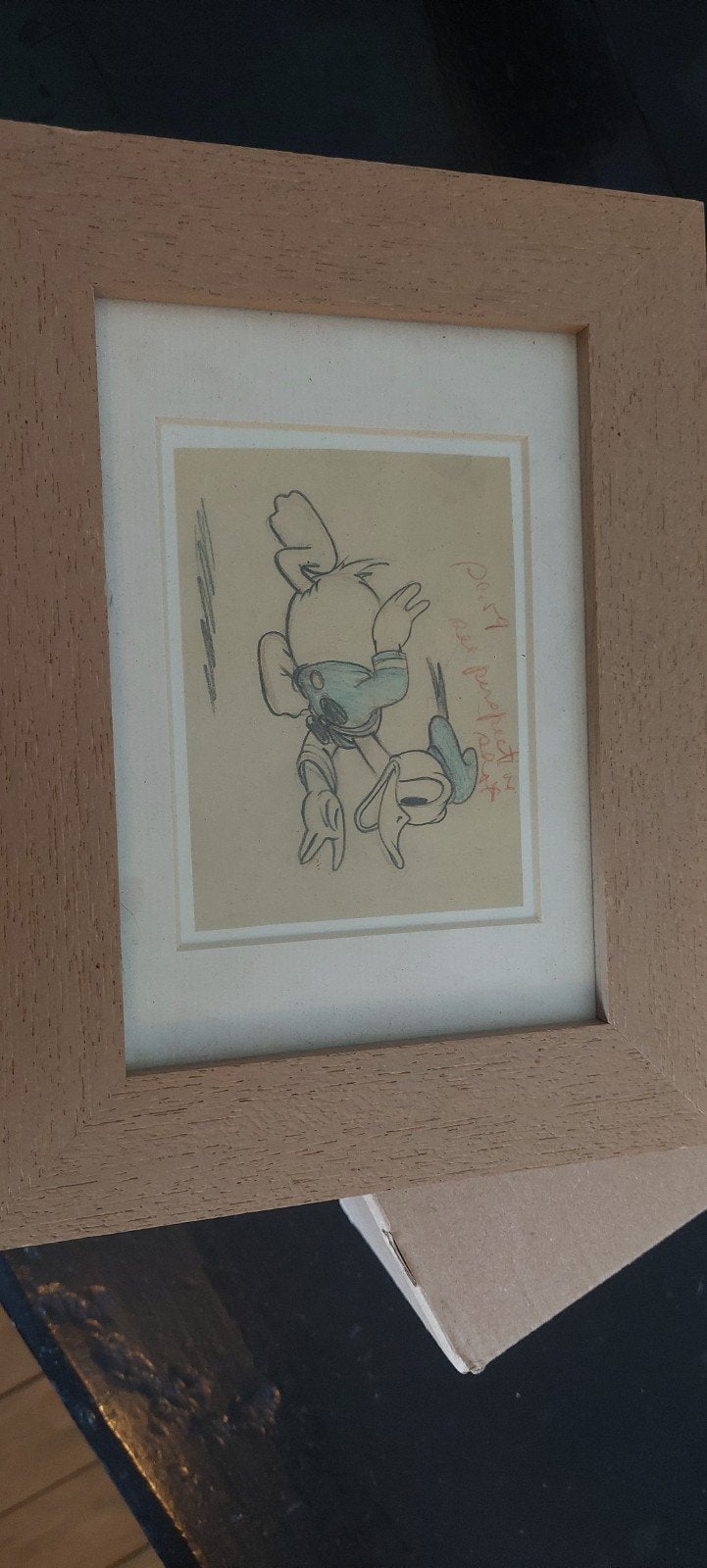 Donald Duck en Mickey Mouse ingelijste tekeningen, Ophalen of Verzenden, Tekening, Potloodtekening, Ingelijst