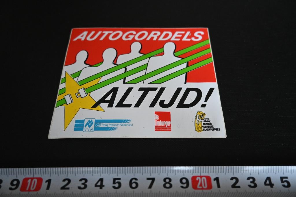 sticker VVN Autogordels Altijd !  De Limburger, Ophalen, Zo goed als nieuw, Sticker