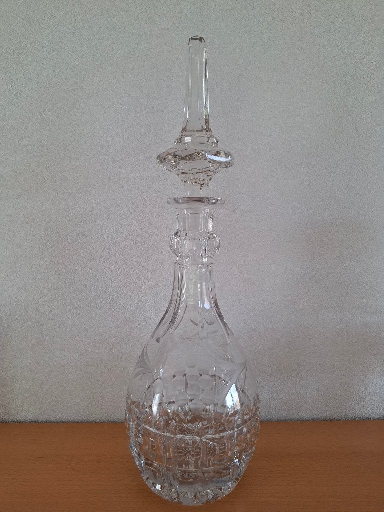 wijn of water karaf, kristal rond model merk Atlantis Ø 9 cm, Ophalen, Zo goed als nieuw, Overige typen
