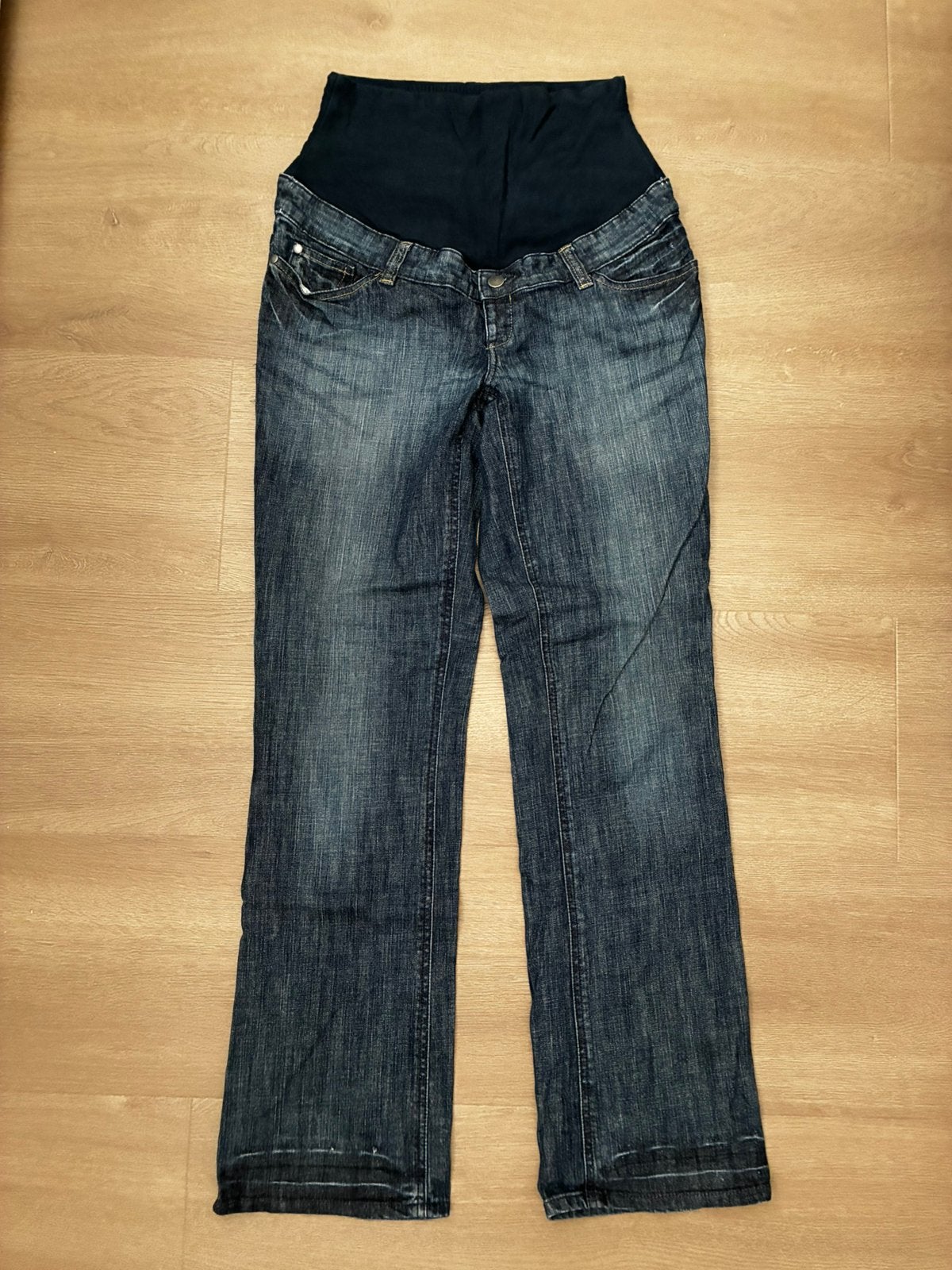 Donkerblauwe spijkerbroek positiemode, H&M Mama, maat 40, Maat 38/40 (M), Blauw, Ophalen of Verzenden, Zo goed als nieuw