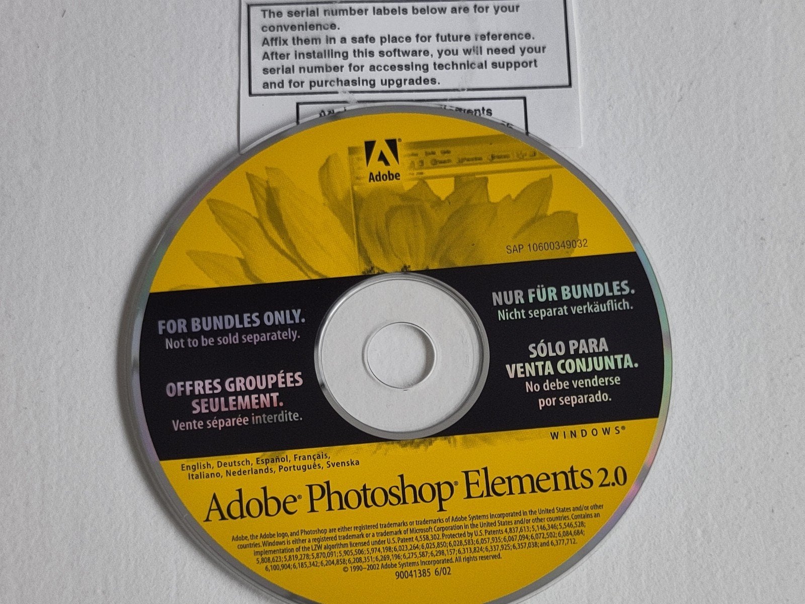 Adobe Photoshop Elements 2.0 - Windows CD-ROM, Ophalen of Verzenden, Gebruikt, Windows