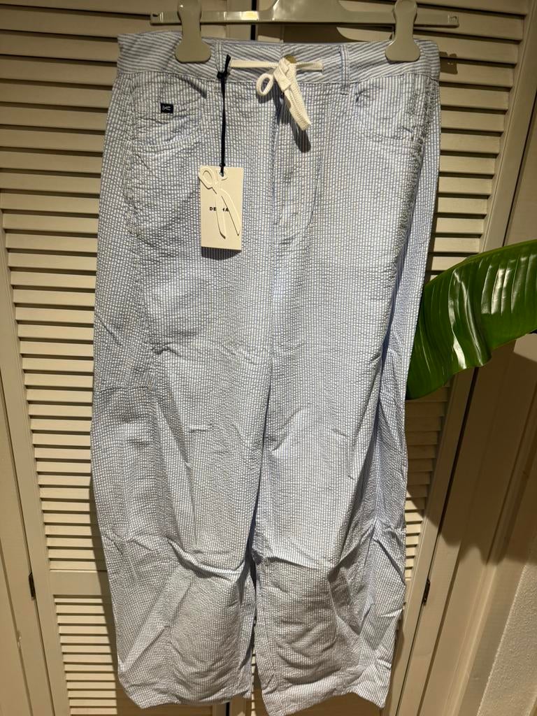 Nieuwe Denham Maki seersucker pants 28-32, Kleding | Dames, Verzenden, Nieuw, Blauw, Lang