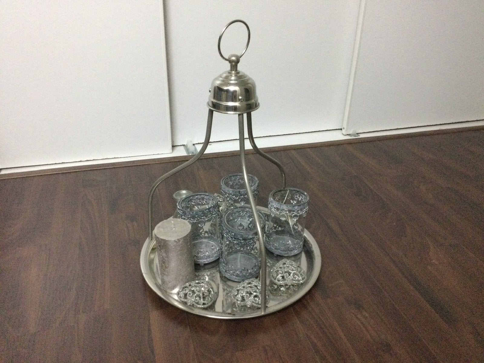 Zilver kleurig plateau, Huis en Inrichting, Ophalen, Gebruikt, Metaal, Taartplateau