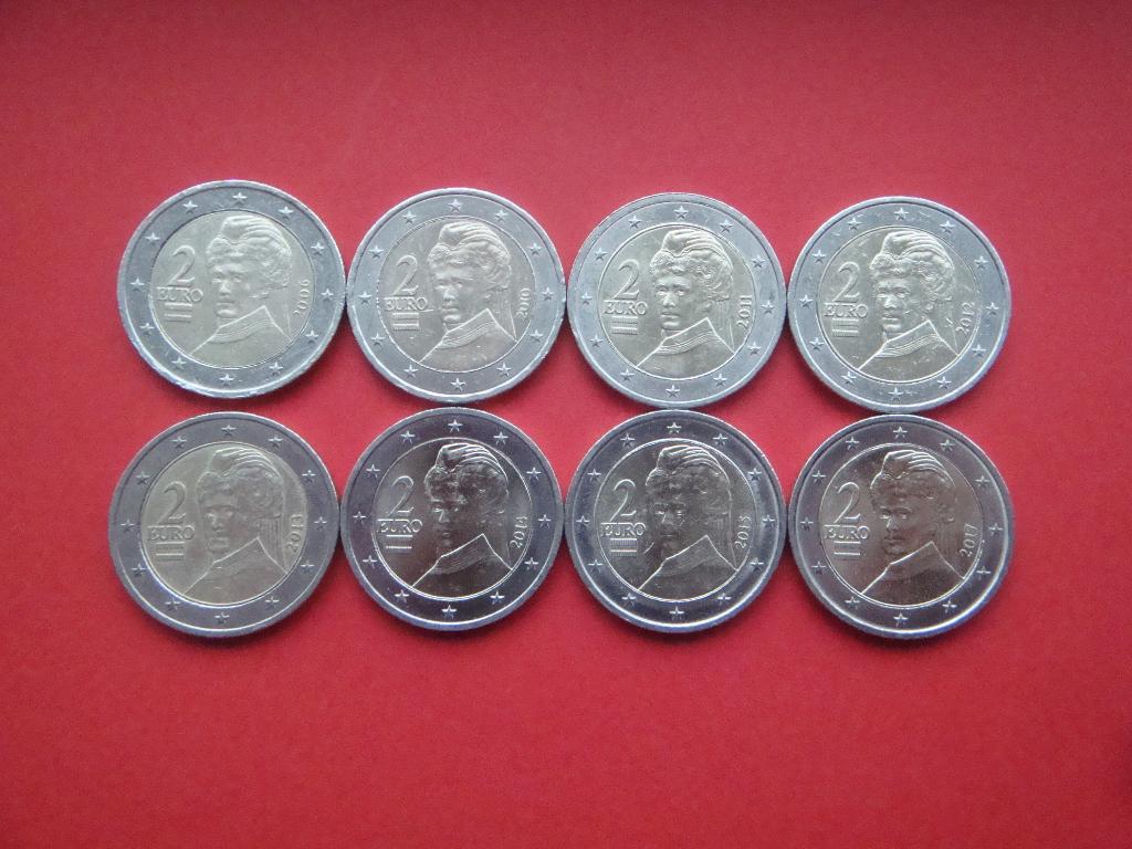 Oostenrijk setje 2 Euromunten 2006 / 2017., Verzenden, Overige landen, 2 euro, Setje