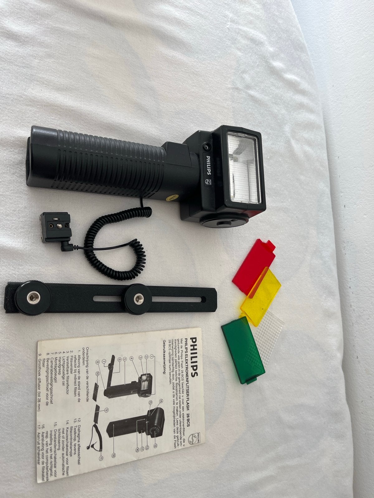 Philips Flash 28 BCS flitser met accessoires, Ophalen of Verzenden, Gebruikt, Overige merken