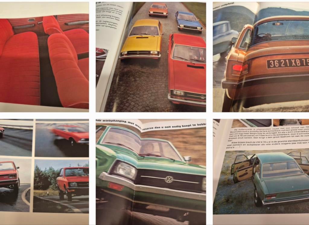 1971 dikke Nederlandse Volkswagen K70 folder mooie foto's, Ophalen of Verzenden, Zo goed als nieuw, Volkswagen