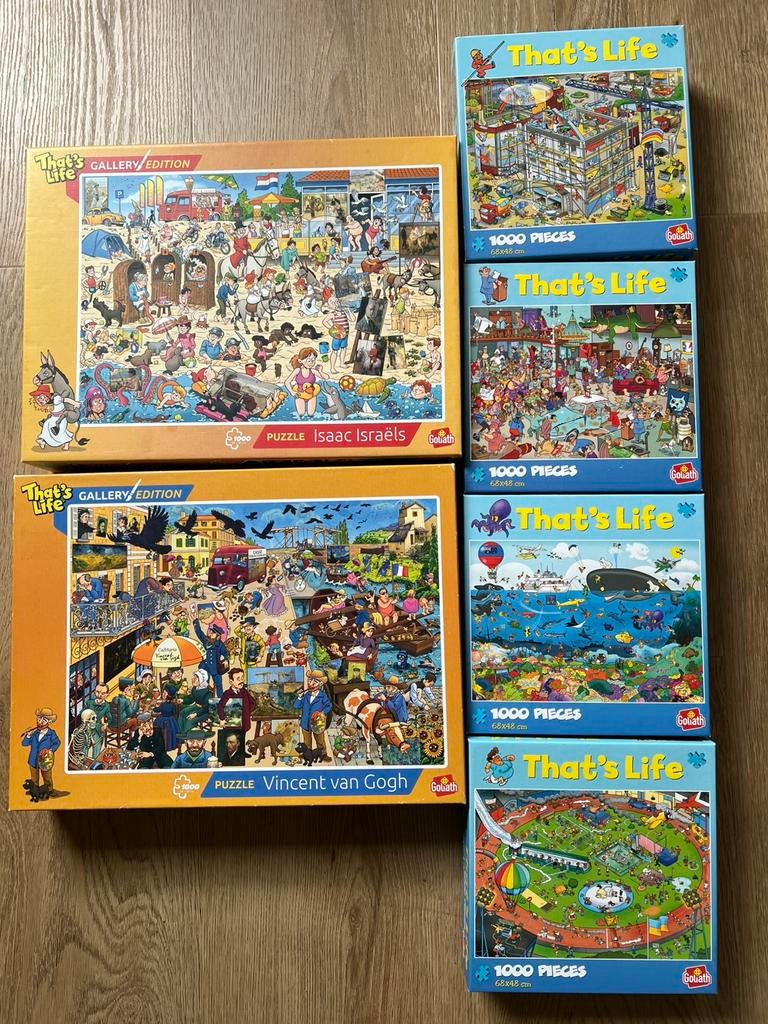 6 puzzels 1000 stukjes voor 5 euro samen, Hobby en Vrije tijd, Denksport en Puzzels, Ophalen, 500 t/m 1500 stukjes, Zo goed als nieuw