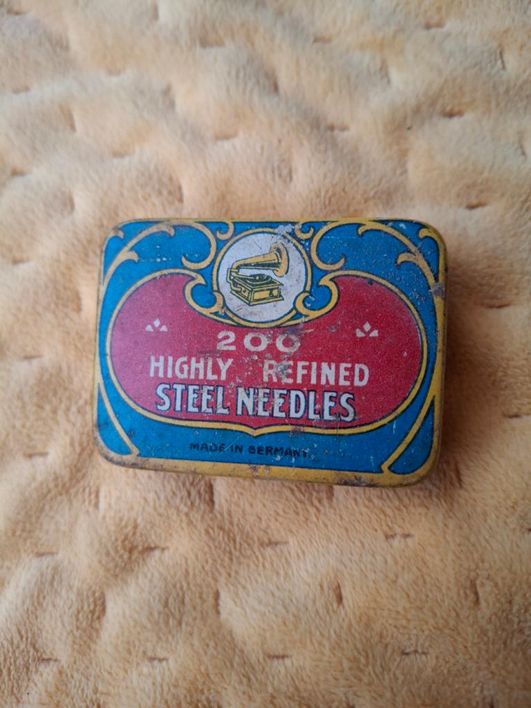 Antiek blikje grammofoonnaalden - Made in Germany, Ophalen of Verzenden