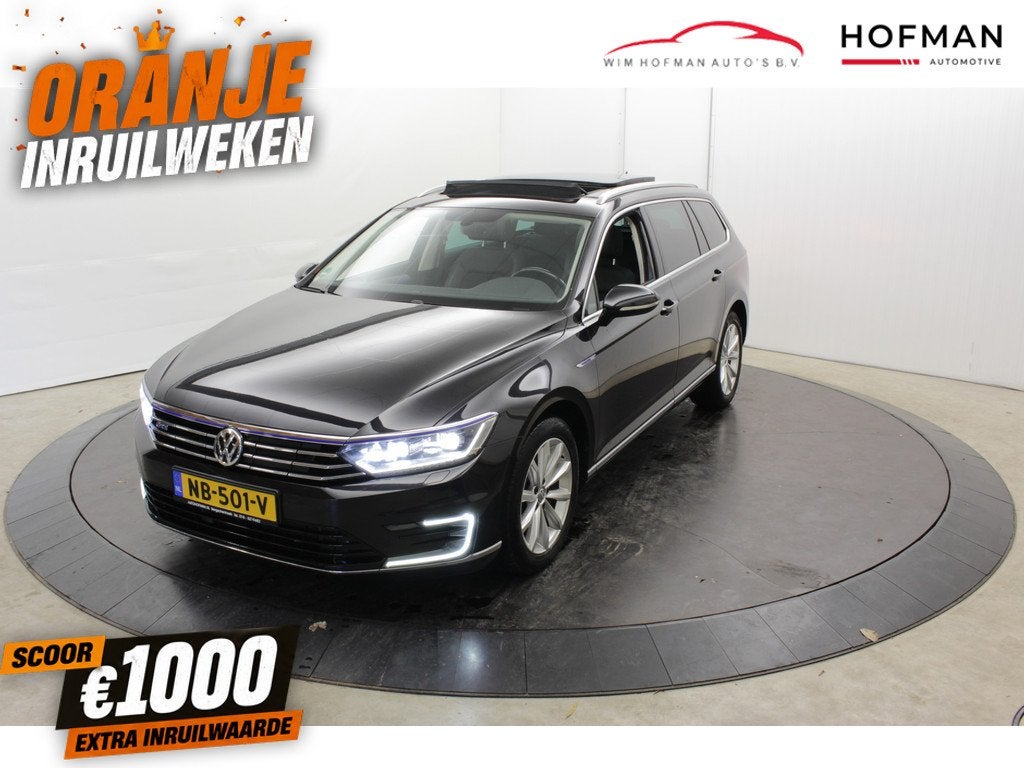 Volkswagen Passat GTE SOH 88% Virtual Trekh apk 02-2027 Leer, Gebruikt, 4 cilinders, Zwart, Hybride Elektrisch/Benzine
