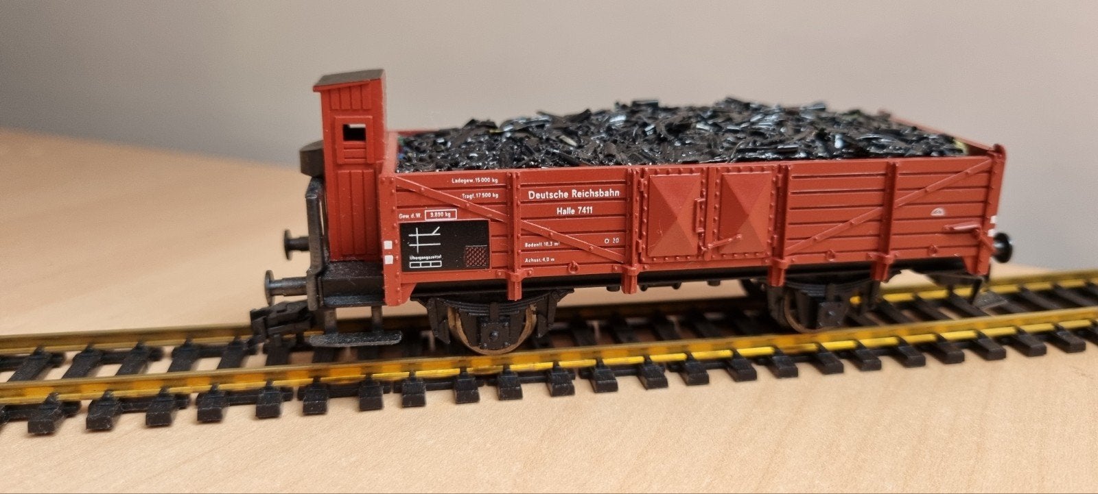 Fleischmann kolenwagon met remmershut DB, Gebruikt, Gelijkstroom, Fleischmann, Wagon