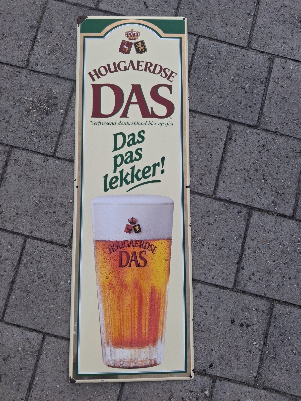 Mooi emaille reclamebord Hoegaerdse Das bier, Ophalen of Verzenden, Zo goed als nieuw, Reclamebord