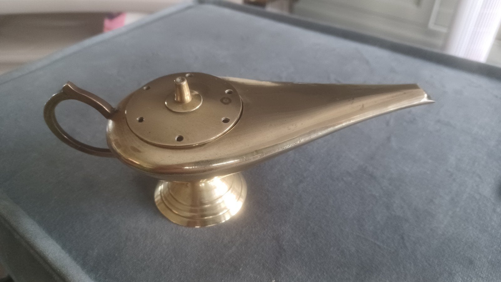 vintage koperen Aladdin oliebrander wonderlamp, Ophalen of Verzenden