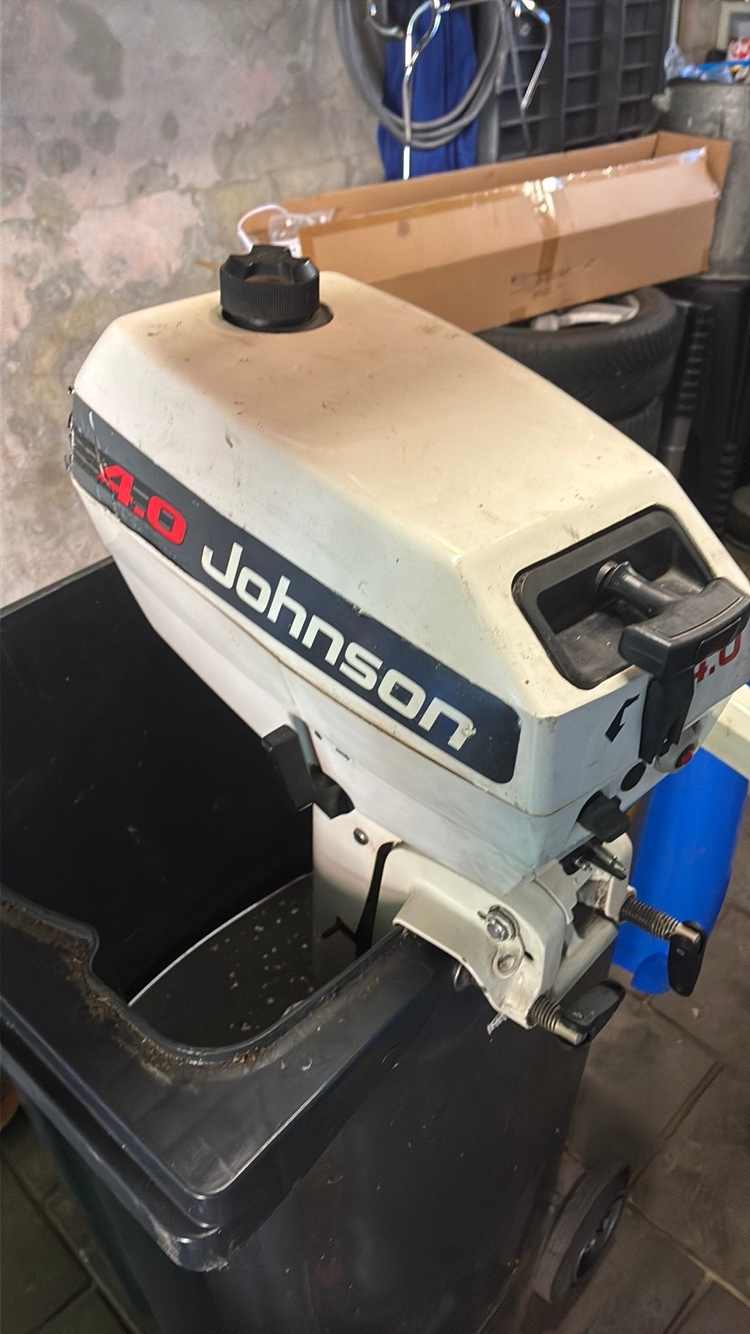 Johnson 4 pk buitenboordmotor, Ophalen, Zo goed als nieuw, Motor en Techniek, Zeilboot of Motorboot