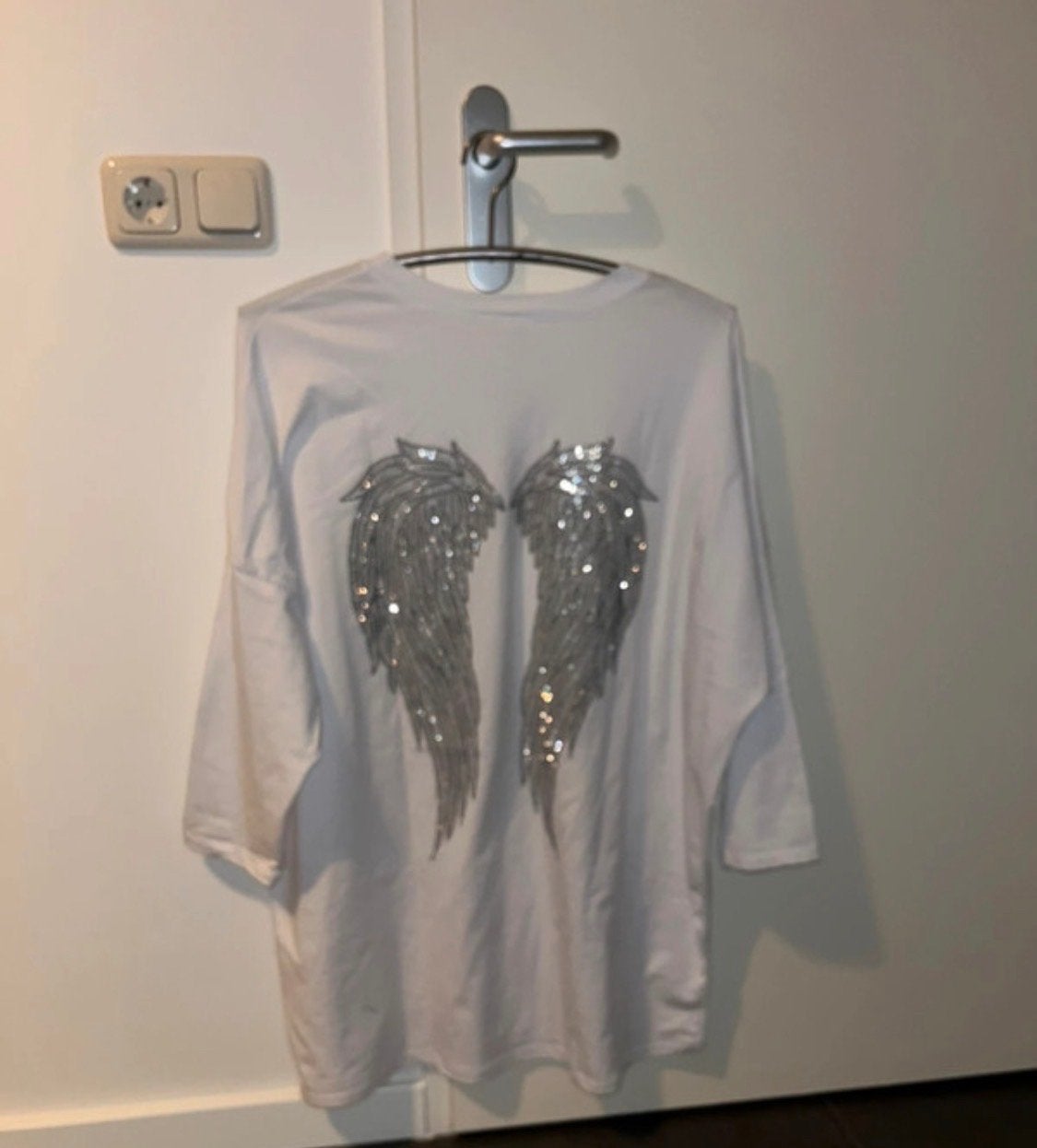 Wit shirt  met zilveren vleugels - XXL nieuw, Kleding | Dames, T-shirts, Wit, Maat 46/48 (XL) of groter, Ophalen of Verzenden