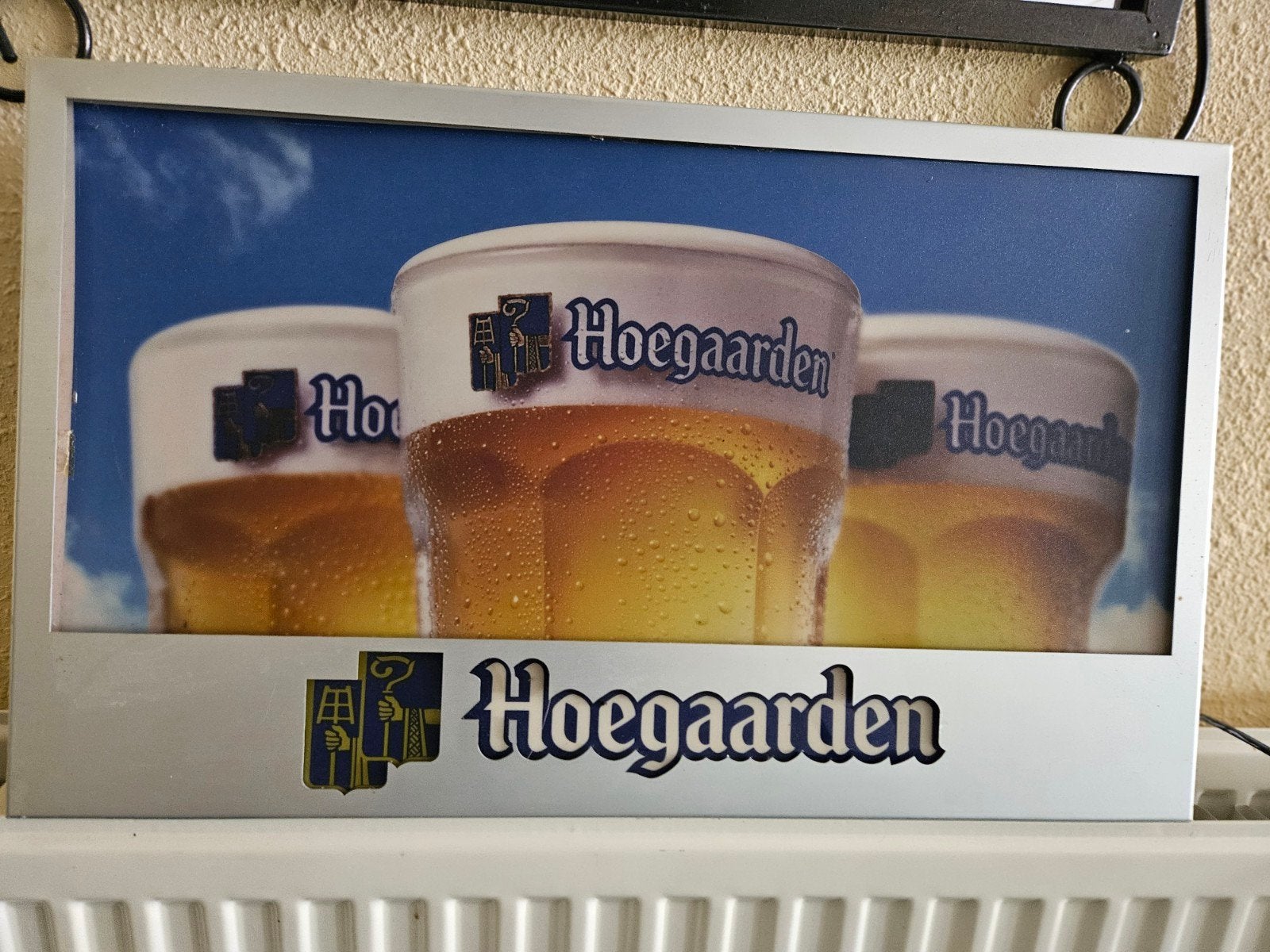 Hoegaarden Lichtbak - Perfect voor Drinkkeet of Bar, Ophalen of Verzenden, Gebruikt, Lichtbak of (neon) lamp