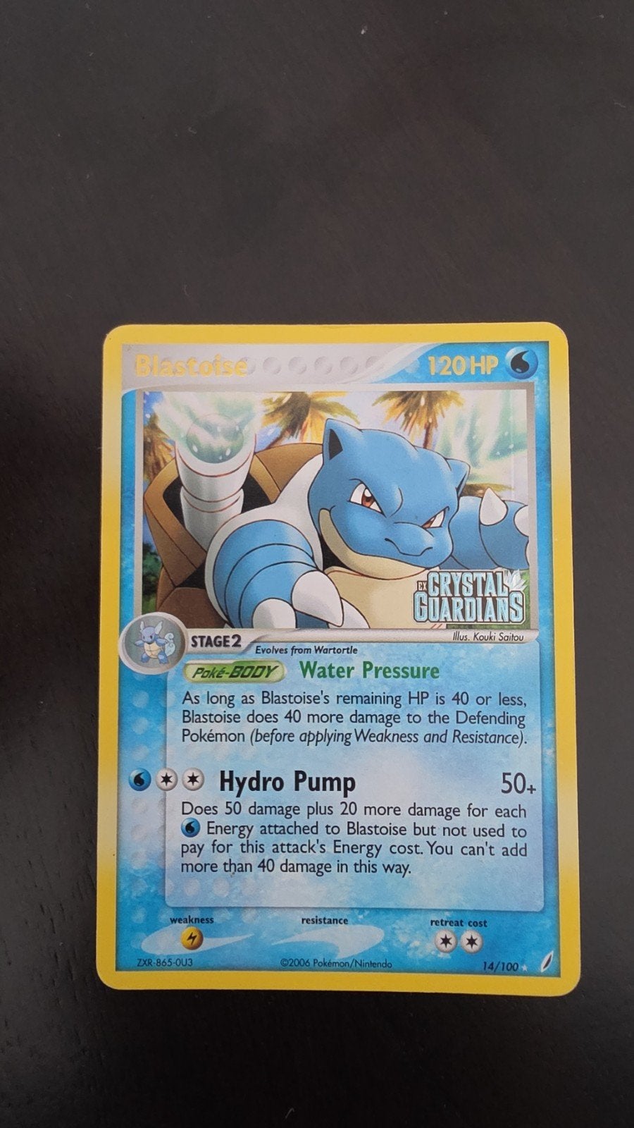 Blastoise Holo Crystal Guardians 14/100 Pokemon Kaart, Ophalen of Verzenden, Zo goed als nieuw, Losse kaart, Foil