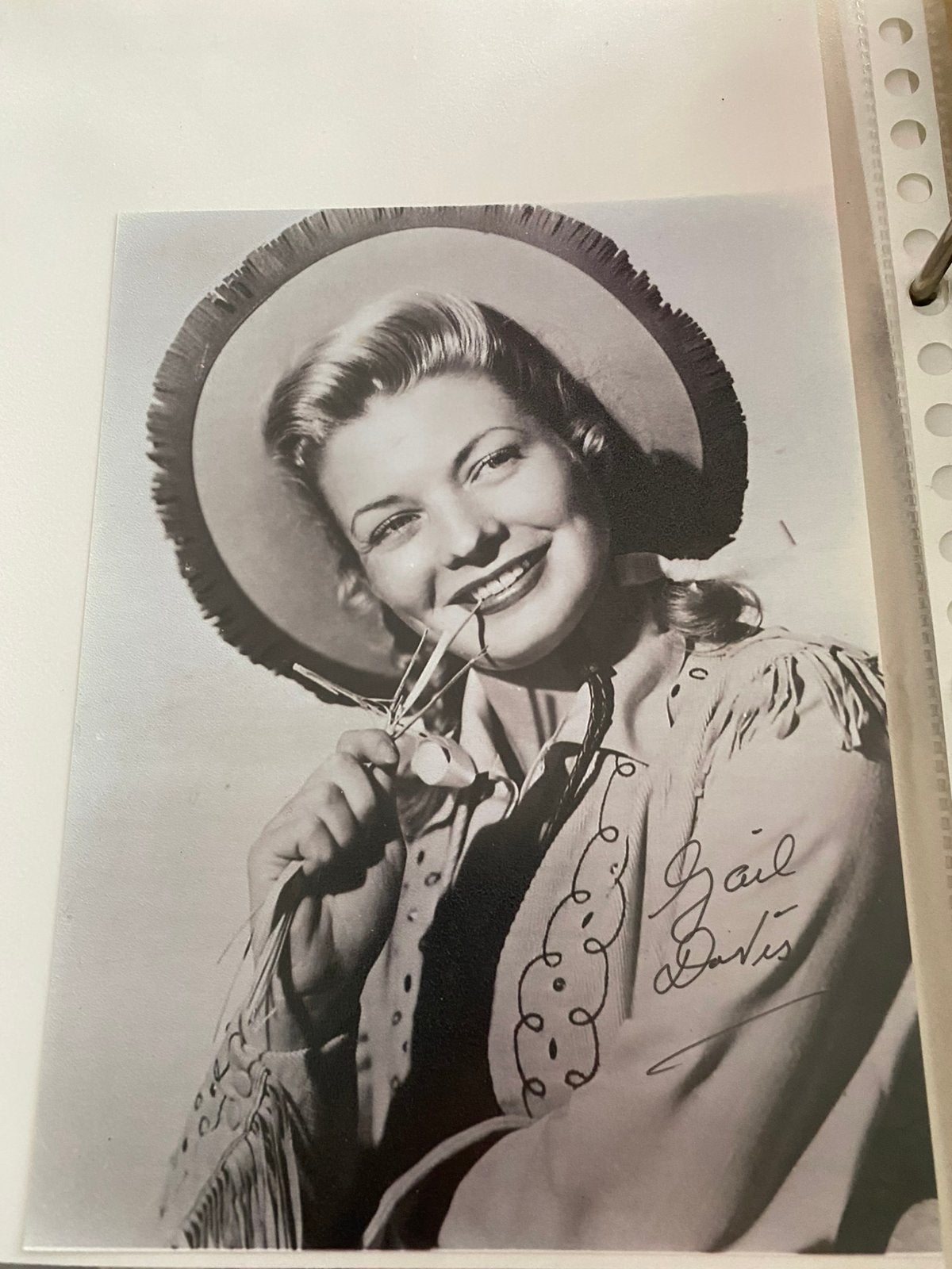 Filmster handtekening gail davis, Ophalen of Verzenden, Zo goed als nieuw, Foto of Kaart