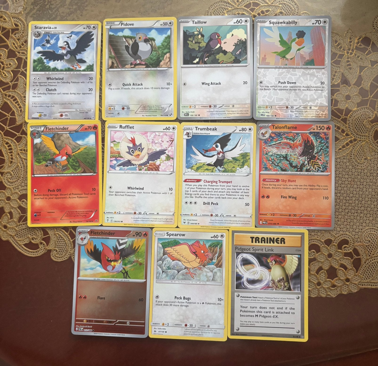 Leuke vogel pokemon set, Ophalen of Verzenden, Zo goed als nieuw, Meerdere kaarten