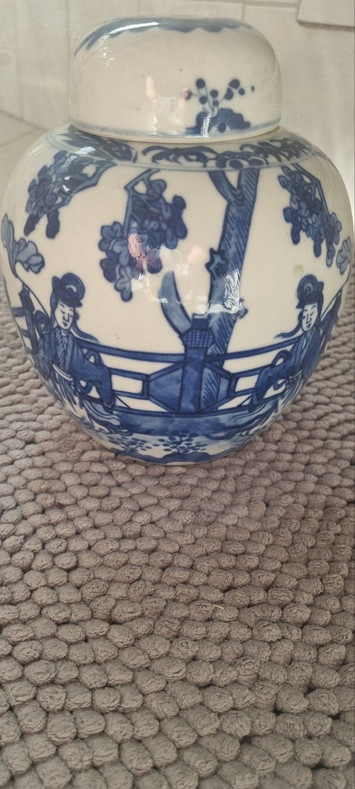 Prachtige Chinese gemberpot, blauw-wit, helemaal gaaf, Ophalen of Verzenden