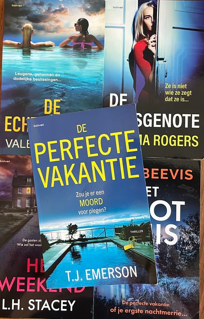 5 Thrillers, boldwood, oa het weekend, perfecte vakantie, Ophalen of Verzenden, Zo goed als nieuw