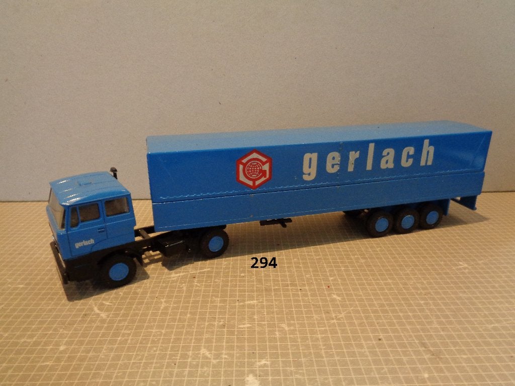 lion daf 2800 gerlach huiftrailer, Ophalen of Verzenden, Zo goed als nieuw, Bus of Vrachtwagen, Lion Toys