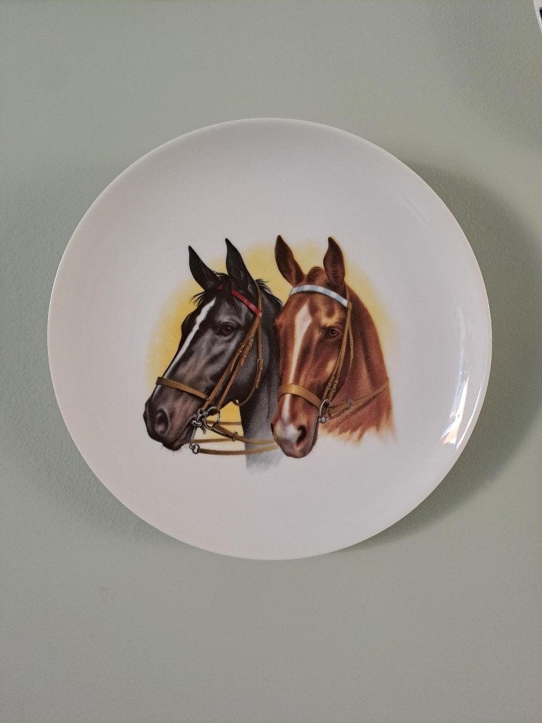 Vintage wandborden met paarden - jaren 60 - perfecte staat, Ophalen of Verzenden