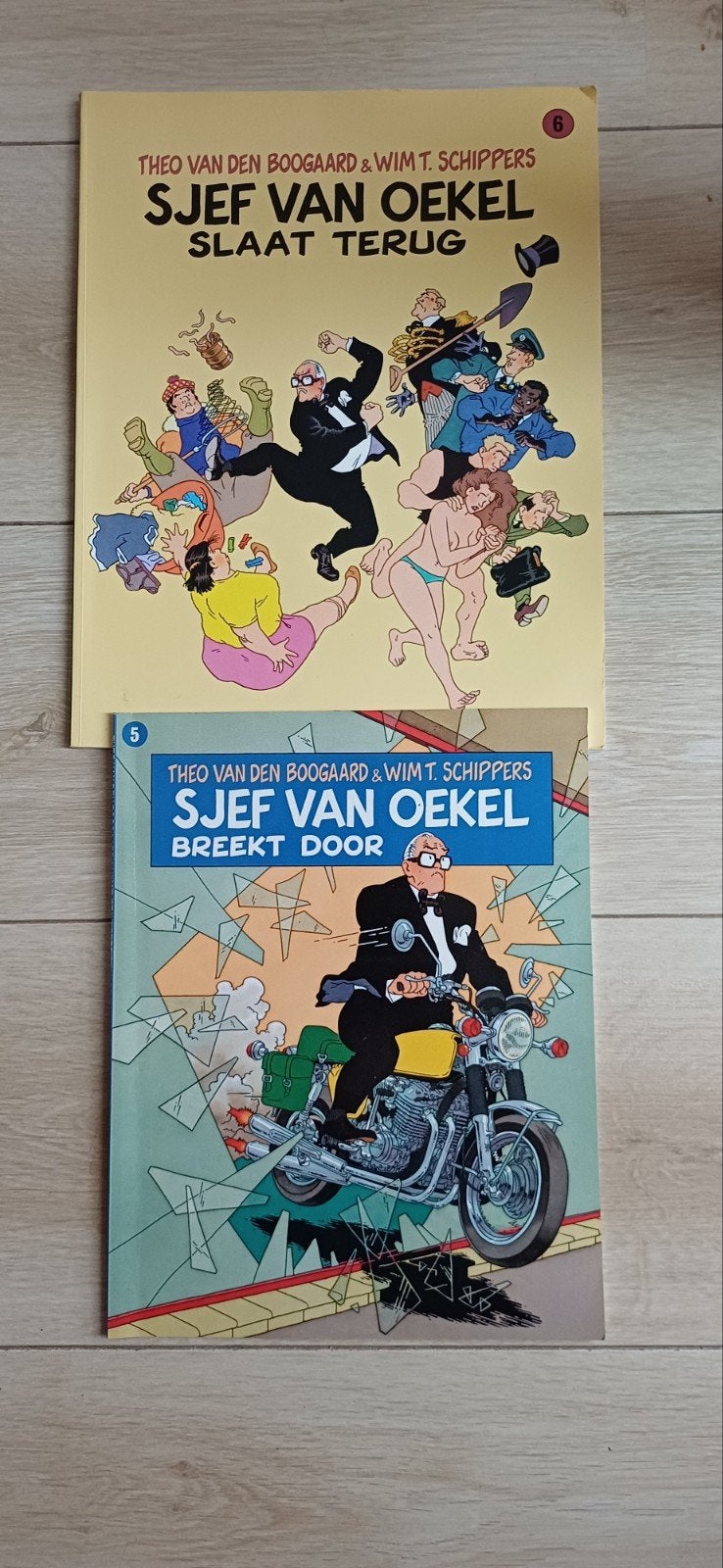 Sjef van Oekel: Slaat Terug & Breekt Door (2 stripboeken), Meerdere stripboeken, Ophalen of Verzenden, Gelezen, Theo van den Boogaard & Wim T. Schippers