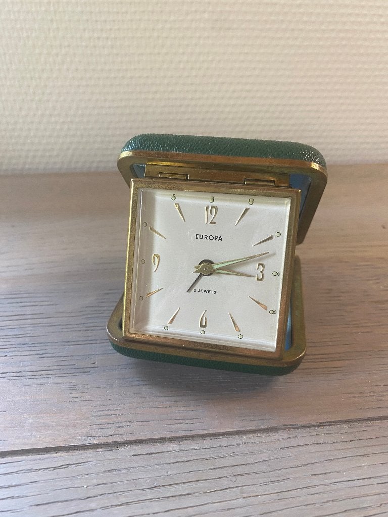 Werkende vintage Europa 2 Jewels reiswekker - Jaren 50/60, Antiek en Kunst, Ophalen of Verzenden