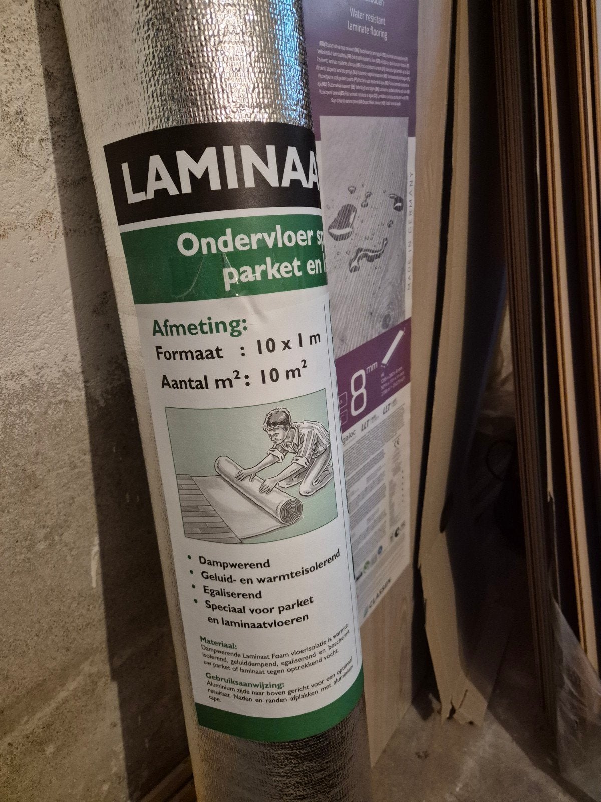 Restpartij laminaatvloer met ondervloer - lichte kleur, Ophalen, Zo goed als nieuw
