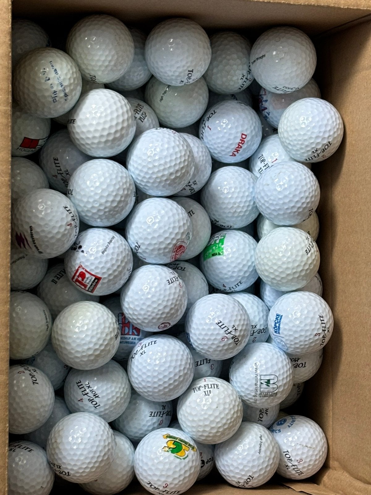 100 stuks TopFlite golfballen, Sport en Fitness, Ophalen of Verzenden, Zo goed als nieuw, Bal(len)